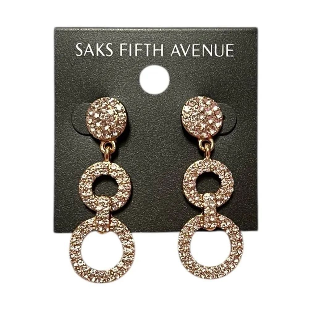 💎2/$30💎 Saks Fifth Avenue Gold Crystal Drop Earrings